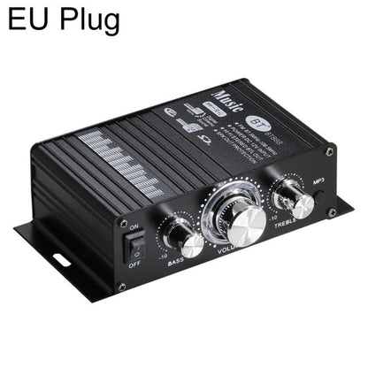 BT-888 2-Channel BT 5.0 Mini Amplifier for Home & Car Use, No Adapter & BT, No Adapter Support BT, BT Version + US Plug, BT Version + EU Plug