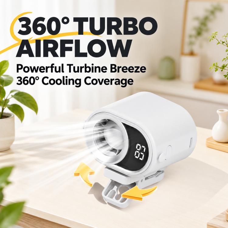 Portable Clip-on Smart Stepless Speed ??Control Digital Display Fan