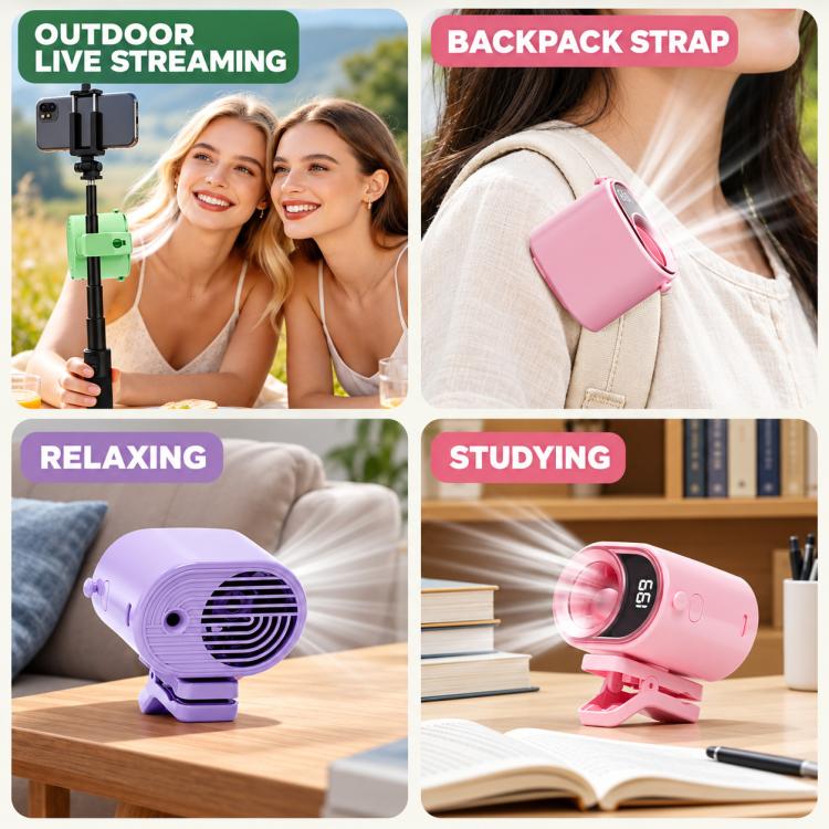 Portable Clip-on Smart Stepless Speed ??Control Digital Display Fan
