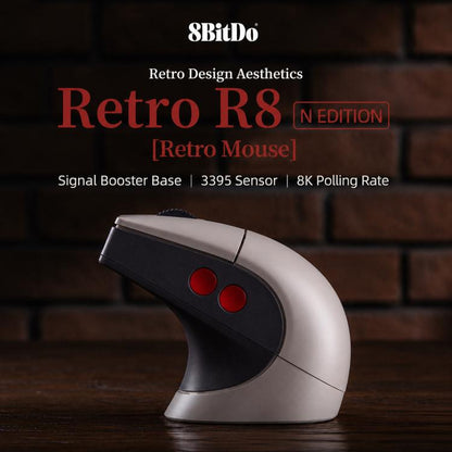 8BitDo Retro R8-N Edition Retro Tri-mode Wireless Mouse with Wireless Charging Dock
