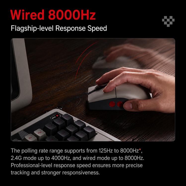 8BitDo Retro R8-N Edition Retro Tri-mode Wireless Mouse with Wireless Charging Dock