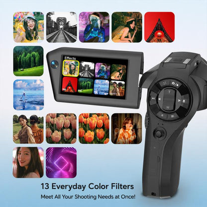 V02 8X Optical Zoom Camera Flip Screen 8K HD Handheld Vlog Video Cam