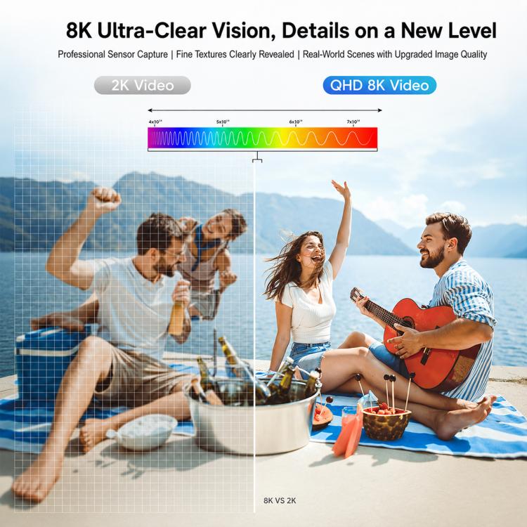 V02 8X Optical Zoom Camera Flip Screen 8K HD Handheld Vlog Video Cam