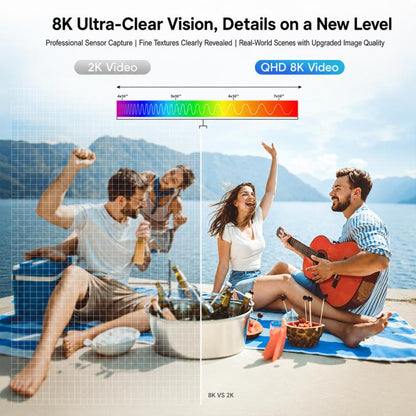 V02 8X Optical Zoom Camera Flip Screen 8K HD Handheld Vlog Video Cam