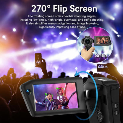 V02 8X Optical Zoom Camera Flip Screen 8K HD Handheld Vlog Video Cam