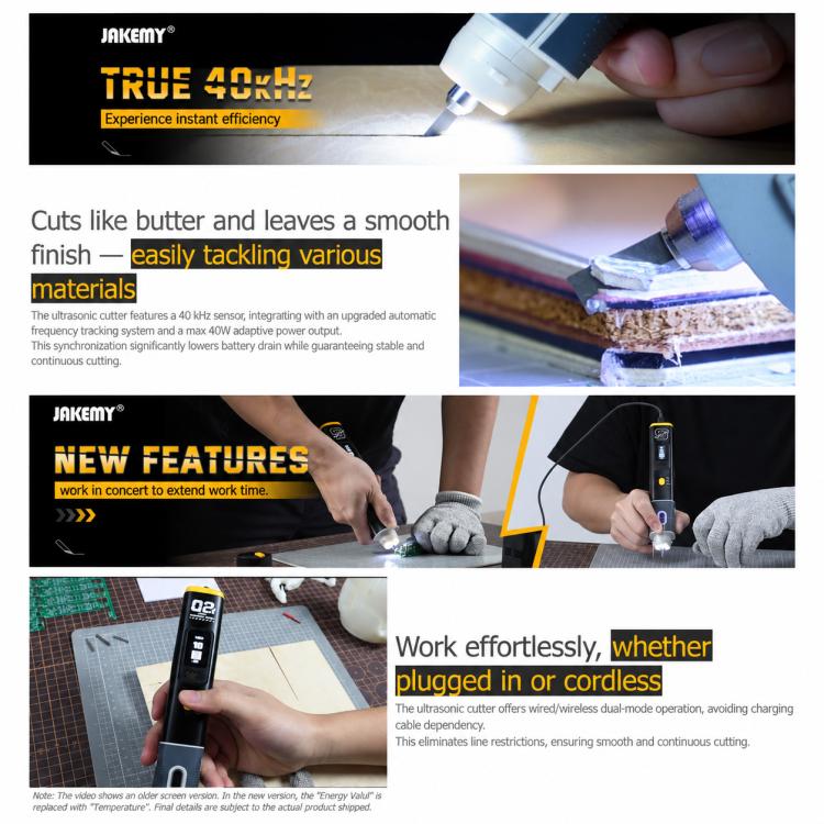 JAKEMY JM-Y09 40khz Cordless Powerful Precision Handheld Ultrasonic Cutter & Polisher, US Plug, EU Plug, UK Plug, AU Plug