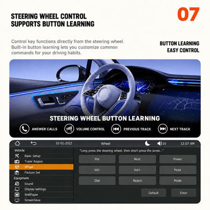 7 inch IPS Double-DIN Car MP5 Player Wireless CarPlay/Android Auto Bluetooth HD Display
