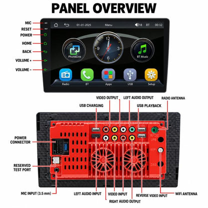 Double-DIN Car MP5 Player Wireless CarPlay/Android Auto Bluetooth HD Display, 9 inch, 9 inch+AHD, 10 inch, 10 inch+AHD