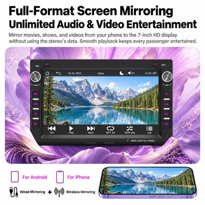 7 inch Car MP5 Player CarPlay & Android Auto Smart Bluetooth Display for Volkswagen Passat Lingyu 1997-2009