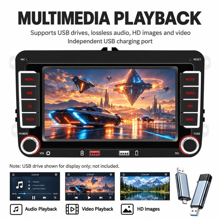 Car MP5 Player Phone Connectivity Bluetooth Reversing Camera for Volkswagen, F9070W 7 inch