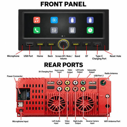 6.86 inch Car MP5 Player Wireless CarPlay/Android Auto Bluetooth HD Display for Ford F150 1998-2007, For Ford F150 1998-2007