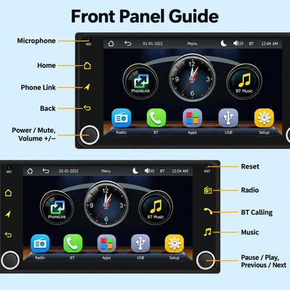 7 inch Car MP5 Player Wireless Central Control Smart Screen with Button for Toyota Corolla, with Button