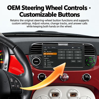 7 inch Car MP5 Player Wireless Central Control Smart Screen for Fiat 500 2007-2015, For Fiat 500 2007-2015(Black), For Fiat 500 2007-2015(Beige)
