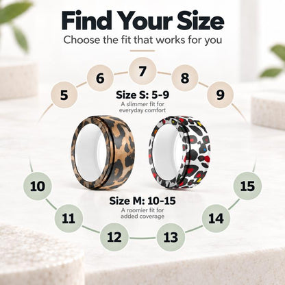 XDcase 4 PCS/Pack Printed Silicone Case for Oura Ring 4 / Gen3 / Galaxy Ring / Ultrahuman Ring AIR, S 5-9, M 10-15