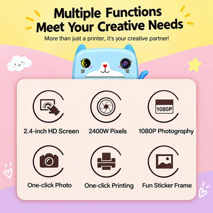 A21 2.4 inch 2400w HD Kids Instant Print Camera, Standard Type No Memory Card