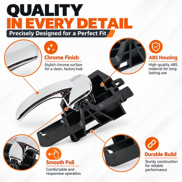 Car Side Inner Door Handle for Nissan Qashqai 2007-2013, 80670-JD000 RH Inner Handle, 80671-JD000 LH Inner Handle