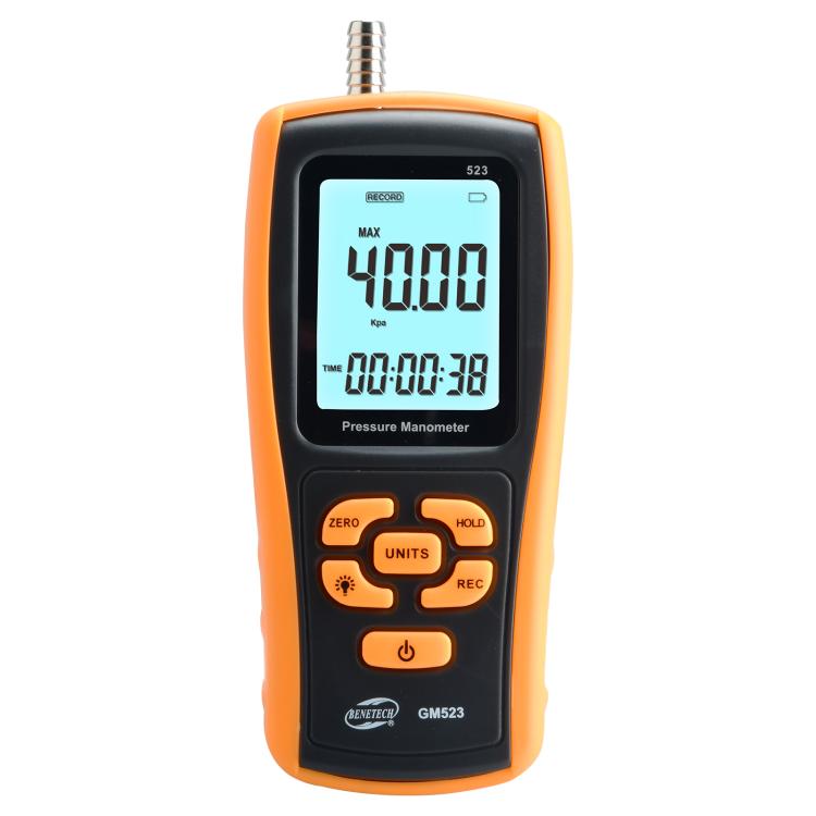 BENETECH GM523 Portable Gas Pressure Gauge Measurement Range: 0-10 kPa, Battery Not Included, GM523