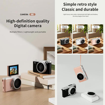 D72 4K Digital Camera with 180 Degree Flip Screen, 5MP Sensor, AF Auto Focus, 16X Digital Zoom and Flash