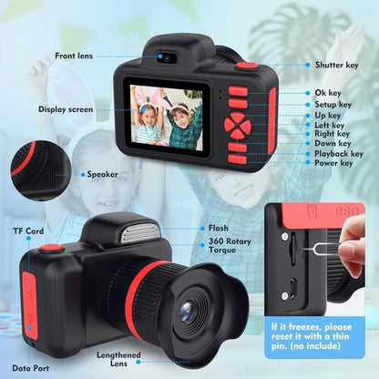 D31 Kids Digital SLR Camera with 12MP Pixels, 8X Optical Zoom, HD Video Recording