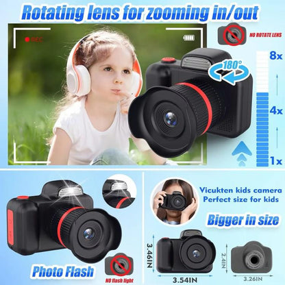D31 Kids Digital SLR Camera with 12MP Pixels, 8X Optical Zoom, HD Video Recording