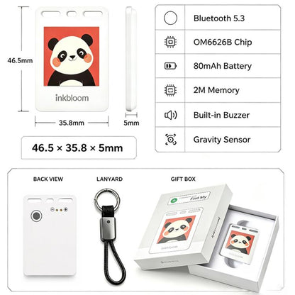RK-C536 E-ink Screen Locator Tag Compatible with Find My APP