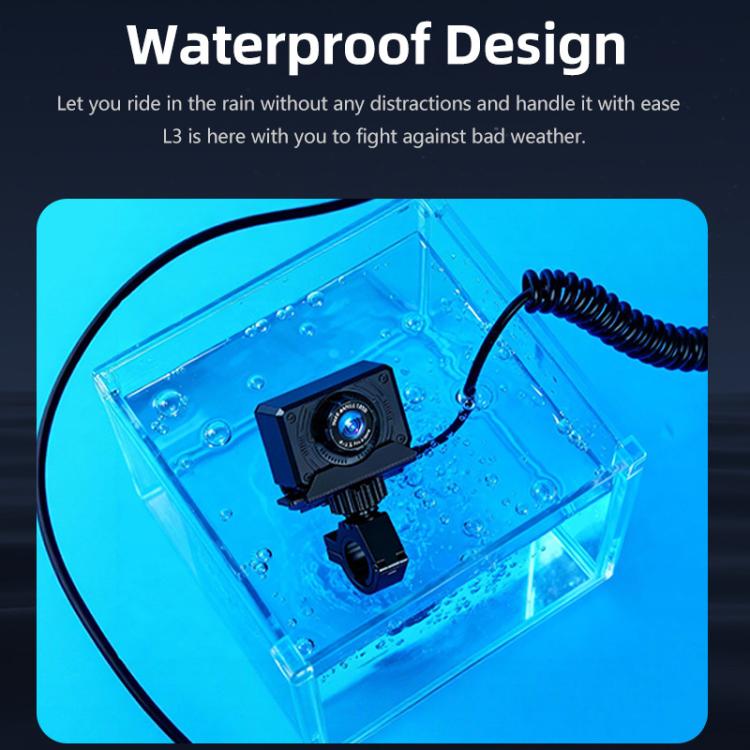L3 2K Waterproof Motorcycle Dash Cam with Mount, L3