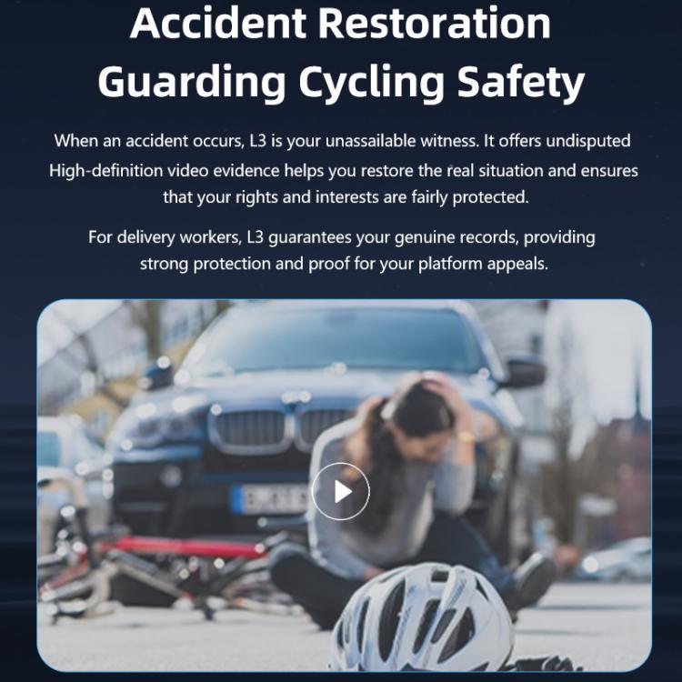 L3 2K Waterproof Motorcycle Dash Cam with Mount, L3