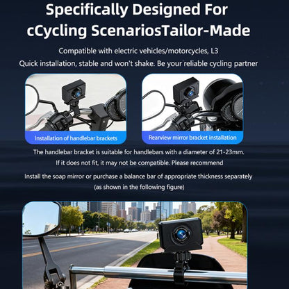 L3 2K Waterproof Motorcycle Dash Cam with Mount, L3
