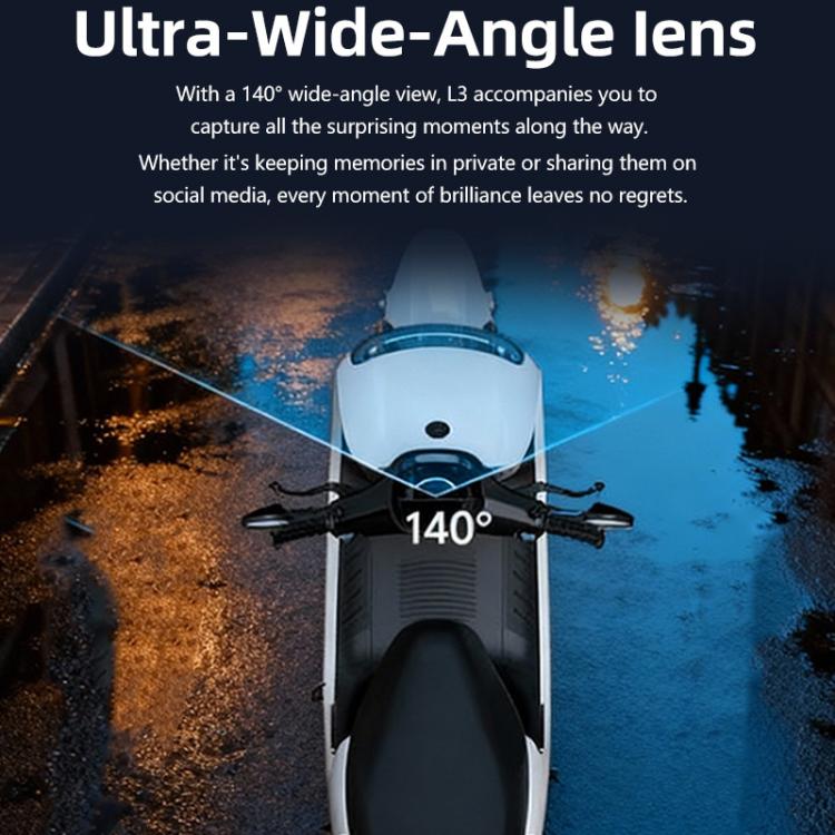 L3 2K Waterproof Motorcycle Dash Cam with Mount, L3