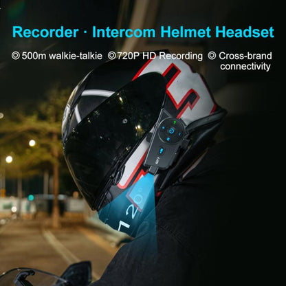 Q27 Motorcycle Helmet Wireless Walkie-Talkie Bluetooth Earphone with Dash Cam, Hard Mic, Soft Mic, Hard + Soft Mic