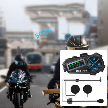 Q30 Pro LED Digital Display Motorcycle Helmet Wireless Walkie-Talkie Bluetooth Earphone, Hard Mic, Soft Mic, Hard + Soft Mic