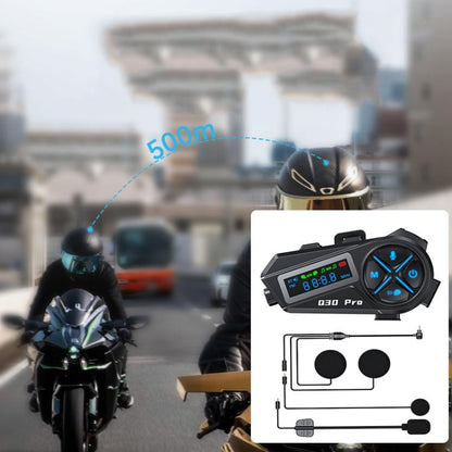 Q30 Pro LED Digital Display Motorcycle Helmet Wireless Walkie-Talkie Bluetooth Earphone, Hard Mic, Soft Mic, Hard + Soft Mic