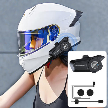 Y50 Standard Edition BT Helmet Intercom Headset, AI Voice Assistant, IPX6 Waterproof, 2-in-1 Mic, Soft Mic, Hard Mic