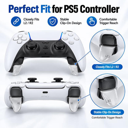 XDcase 12-in-1 Set For PS5 Controller L2/R2 Triggers Extenders & Anti-slip Thumb Grips