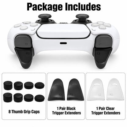 XDcase 12-in-1 Set For PS5 Controller L2/R2 Triggers Extenders & Anti-slip Thumb Grips
