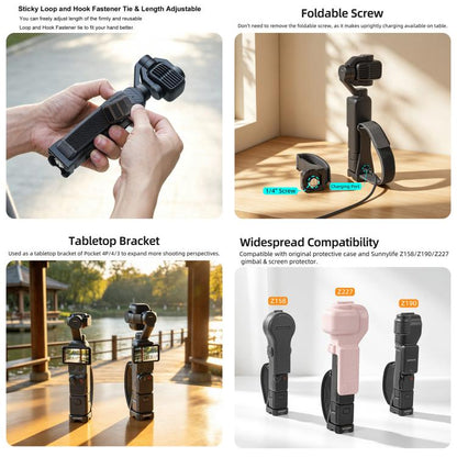 Sunnylife Portable Hand Band Metal Extension Handle Mount Expansion Frame, For DJI Osmo Pocket 4P / 4 / 3