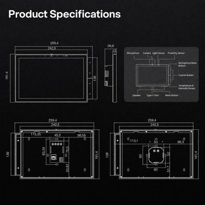 CCP-TY10 10 inch Touch Screen Tuya Smart Home Control Panel Compatible with ZigBee, EU Edition, US Edition