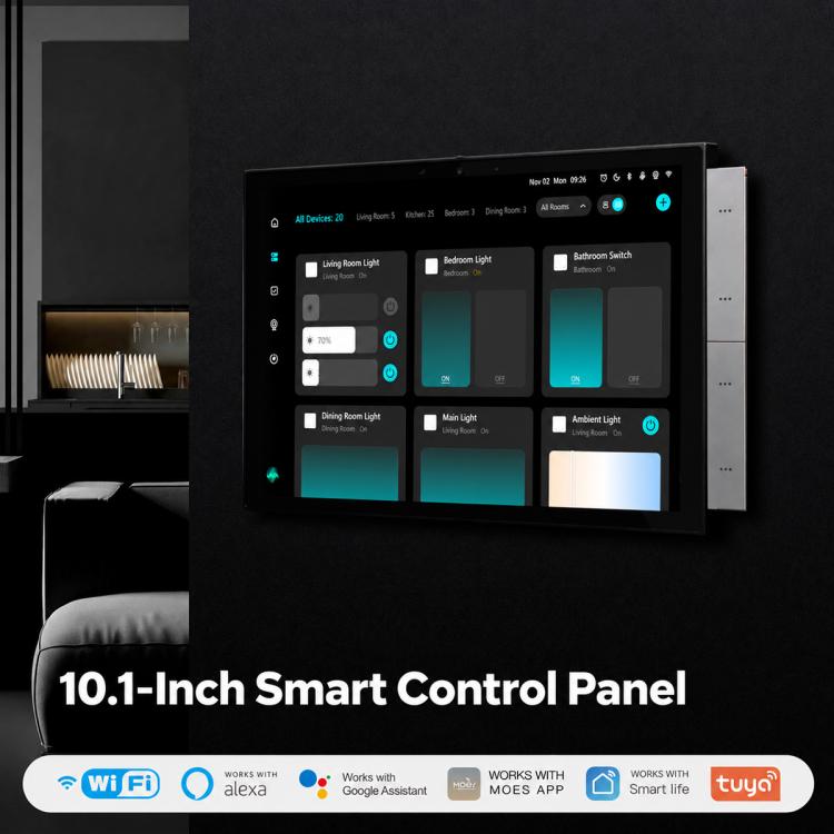 CCP-TY10 10 inch Touch Screen Tuya Smart Home Control Panel Compatible with ZigBee, EU Edition, US Edition