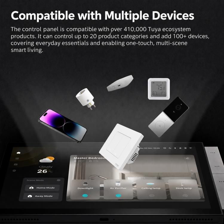 CCP-TY10 10 inch Touch Screen Tuya Smart Home Control Panel Compatible with ZigBee, EU Edition, US Edition