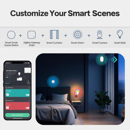 MOES ZT-S02-SR Smart Wireless Remote Control Press Button Scene Switch Compatible with ZigBee Gateway