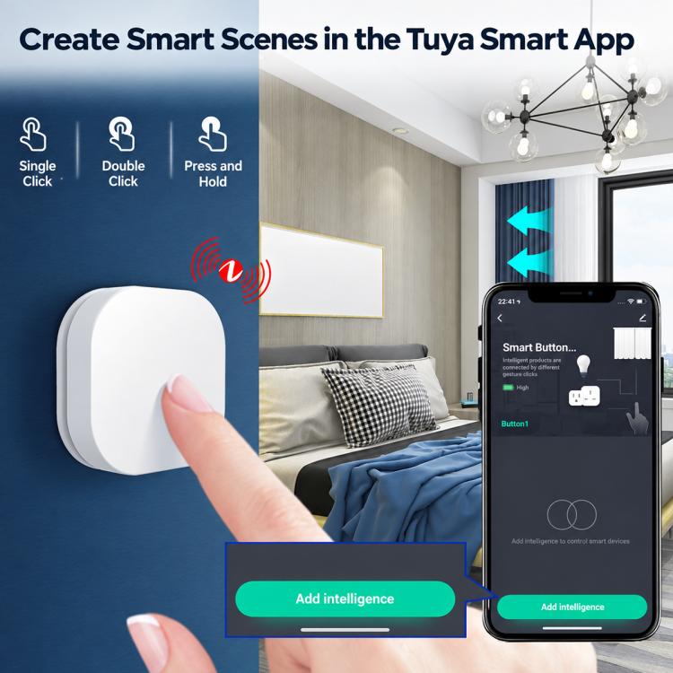 MOES ZT-SY-SR-C IP55 Waterproof Smart Wireless Button Scene Switch Compatible with ZigBee Gateway