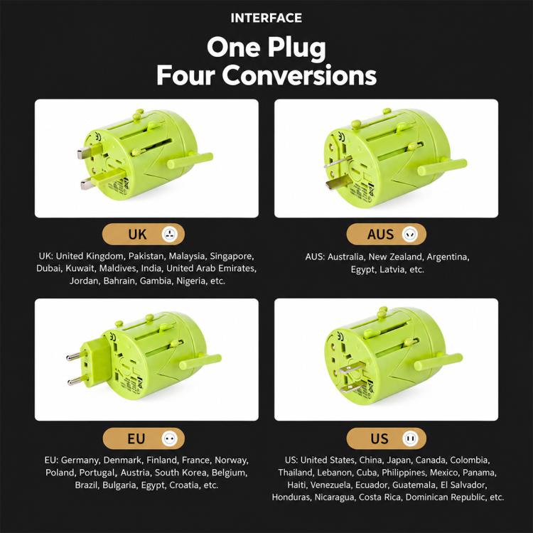 Multi-function USB Port Universal Travel Conversion Plug