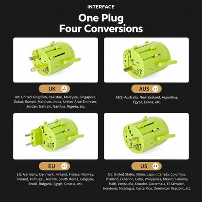 Multi-function USB Port Universal Travel Conversion Plug
