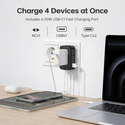 Ultra-thin 25W Fast Charging Universal Travel Adapter Socket Worldwide Charger