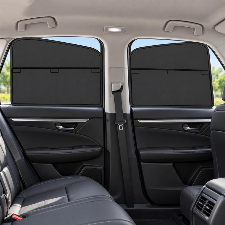 Car Privacy Curtain Window Shade Magnetic Blackout Heat-insulating Sunshade, Driver Side Window, Front Passenger Window, Rear Window, Front Window 1 Pair, Rear Window 1 Pair, 4 in 1 Set