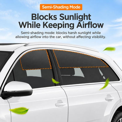 Car Privacy Curtain Window Shade Magnetic Blackout Heat-insulating Sunshade, Driver Side Window, Front Passenger Window, Rear Window, Front Window 1 Pair, Rear Window 1 Pair, 4 in 1 Set