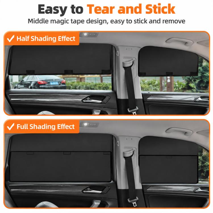 Car Privacy Curtain Window Shade Magnetic Blackout Heat-insulating Sunshade, Driver Side Window, Front Passenger Window, Rear Window, Front Window 1 Pair, Rear Window 1 Pair, 4 in 1 Set