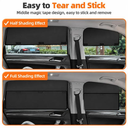 Car Privacy Curtain Window Shade Magnetic Blackout Heat-insulating Sunshade, Driver Side Window, Front Passenger Window, Rear Window, Front Window 1 Pair, Rear Window 1 Pair, 4 in 1 Set