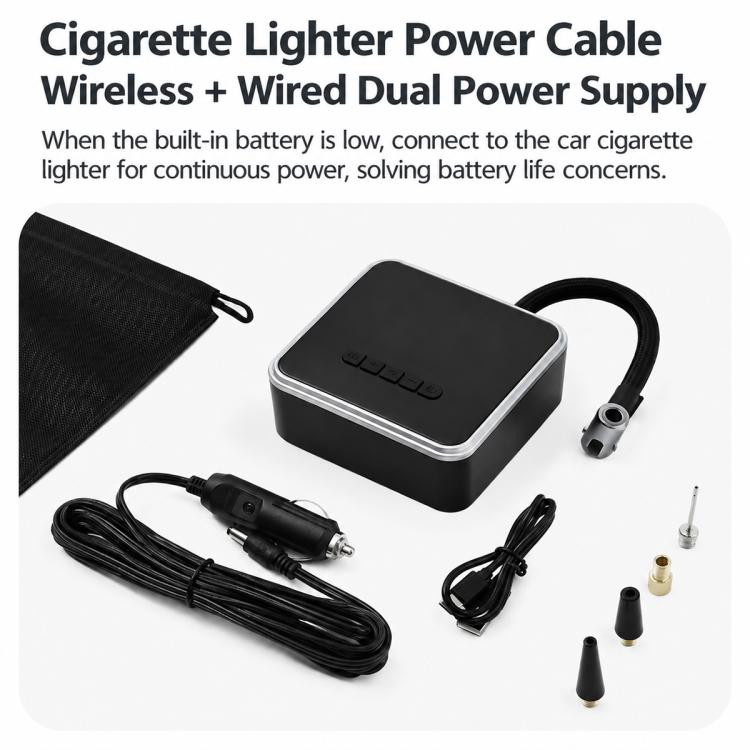 19mm Cylinder Multi-function Car Air Pump, 716 with DC Cable, 717 with 6000mAh, 718 with 6000mAh + DC Cable