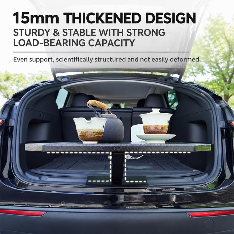 Car Trunk Table Board Portable Wooden Carbon Fiber Texture Folding Camping Table for Vehicle Tailgate, Outdoor Picnic and BBQ